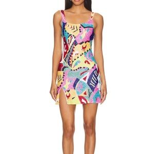 Oceanus XS Boston Vibrant/Palm Beach Beaded Dress New